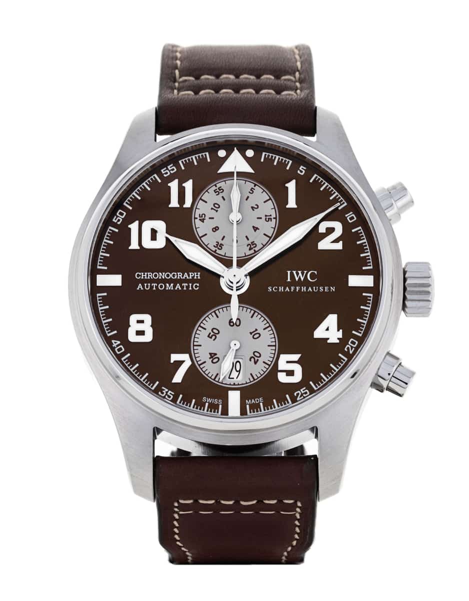 IWC Pilot s Chrono Brown Arabic Dial Leather Strap